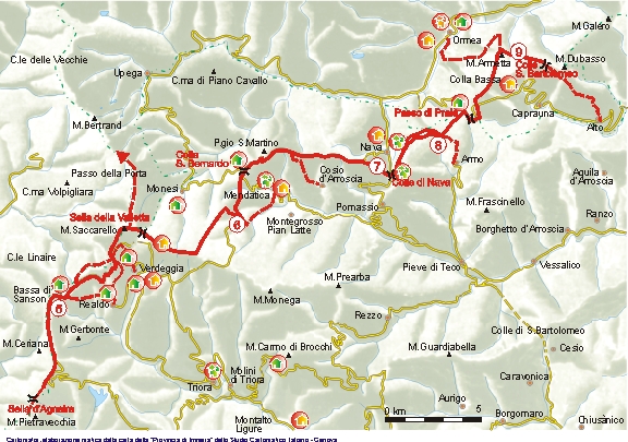mappa strutture ricettive Alpi Liguri